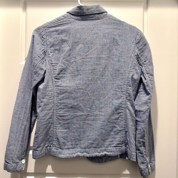 Gap‎ Women's Cotton Blue White Striped Blazer Size 0 Career Business Casual - Picture 2 of 7